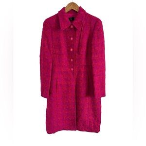 Escada Hot Pink Wool Tweed Coat, size 36